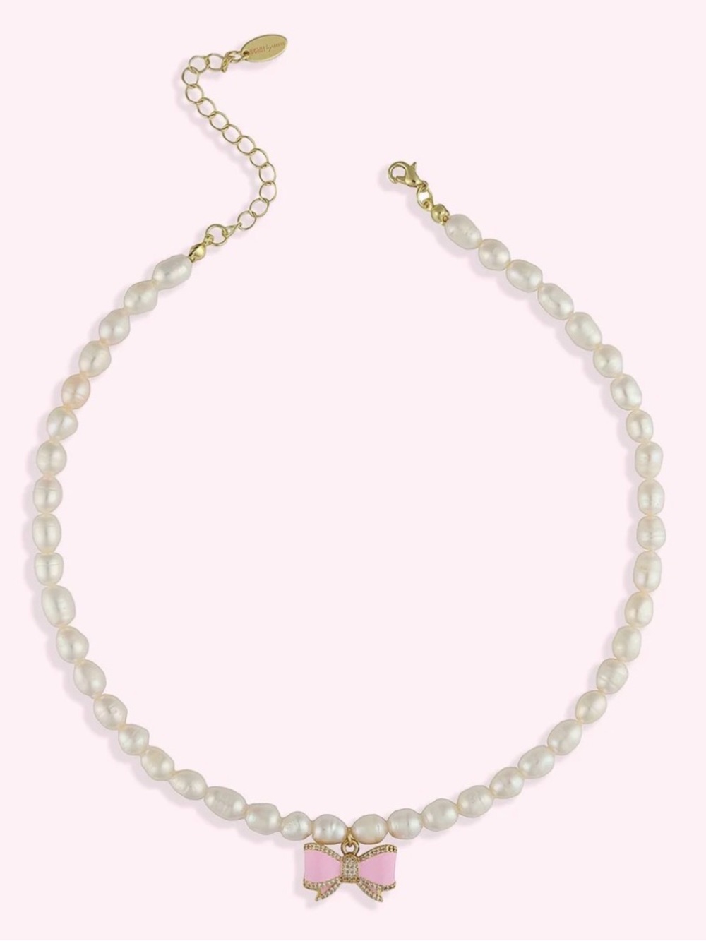 BRAND NEW Stoney Clover x Hey Maeve Pearl Necklace with Bow Pendant